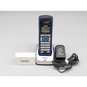 Uniden Cordless Phone Blue Handset Dect 2080-5 & Charging Base DCX200 Tested